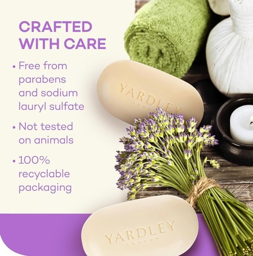 Yardley London English Lavender Nourishing Bath Bar Soap 4.25 oz Moisturizing - Picture 5 of 6