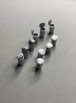 Vers. Versionen H0 1:87  10STK Mülltonne Alt 50er 60er Epoche 3 Hohe Details