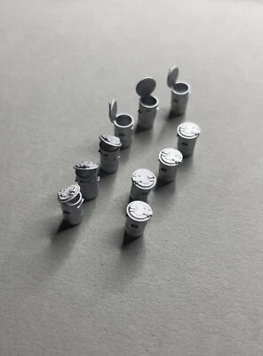 Vers. Versionen H0 1:87 10STK Mülltonne Alt 50er 60er Epoche 3 Hohe Details