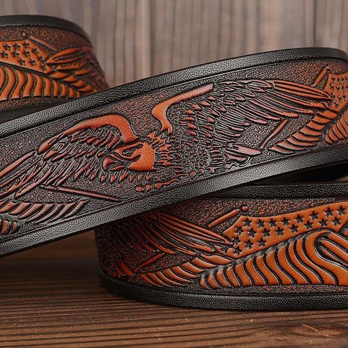 Cowskin Cowboy Buckle Waistband Men Belts Genuine Leather Belts Men Waist Strap - Bild 4 von 39