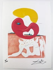 Salvador Dali Original Vintage Art Print Lithograph Signed Limited with COA