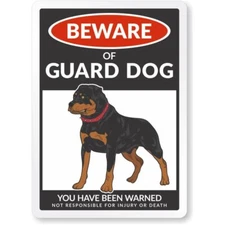 Beware Of Dog Aluminum Weatherproof 8" x 12" Sign