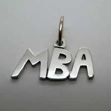 Sterling Silver MBA Charm for Bracelet MASTER OF BUSINESS ADMINISTRATION Cute!
