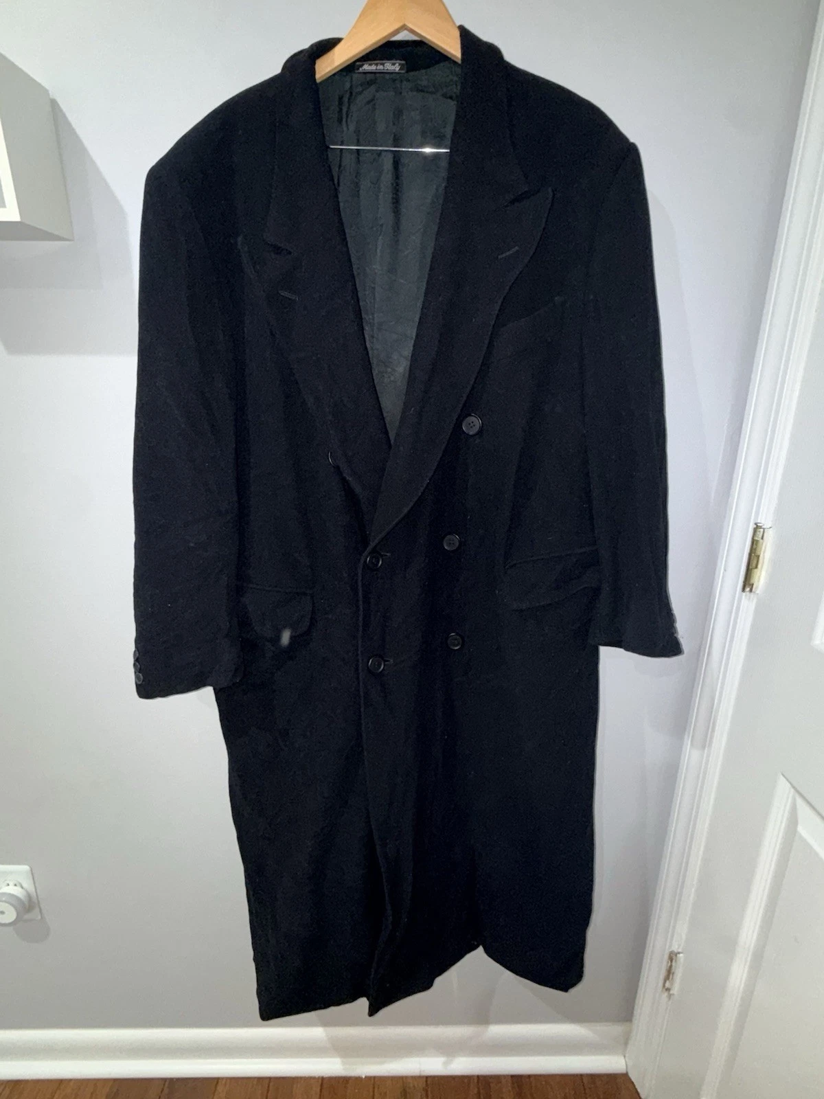 Giorgio Armani — Giorgio Armani Collezioni Pure Wool Overcoat Trench coat 46R  Black