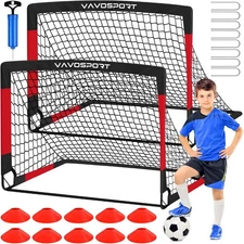 Kids Soccer Goals for Backyard Set, 2 of 4x3 / 6x4 ft 4×3ft, Black Red 