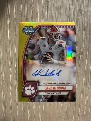 2024 BOWMAN CHROME U CADE KLUBNIK PA-CKL PROSPECT YELLOW REFRACTOR AUTO /75 Jets