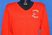 vintage 60s ROCKWOOD PA ATHLETICS ROCKETSHIP SPACE ACRYLIC RAYON SWEATER SMALL S