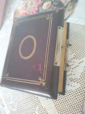 Antique Victorian  Leather Bound Photograph Album Dating From The 19th Century