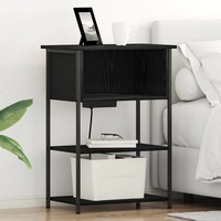 Nachttisch Schwarz Eichen-Optik 55 X 31 X 76 Cm Holzwerkstoff
