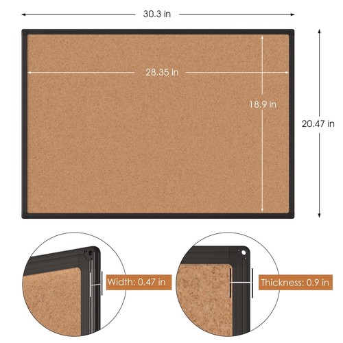 Board2by Cork Board Bulletin Board 48 X 36 Black Wood Framed 4x3 Corkboard Office Board For Wall Large Notice Pin Board For School Home And Office P 60711855