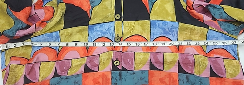 John Mark 2X Button Up Top Assymetrical hem Artsy Wearable Art Boho Hippie - Picture 12 of 13