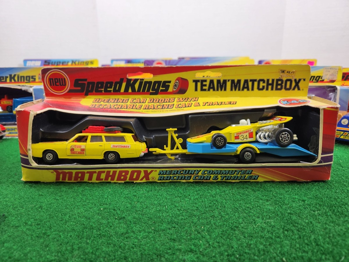 Matchbox Speed Kings K-46 Mercury Commuter Racing Car and Trailer