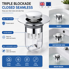 Universal Basin Pop Up Drain Filter Sink Strainer Stopper Plug