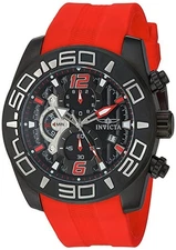 Invicta 22810 Men's Pro Diver Quartz Stainless Steel and Silicone Red Watch