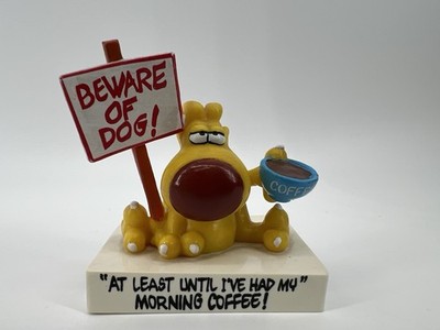 Vintage 1989 GRIMMY Mother Goose & Grimm Not Morning Coffee Dog PVC Unique Gift