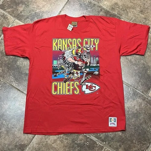 Vintage 90s Nutmeg NFL Kansas City Chiefs Football Sports Tshirt Men’s XL VTG