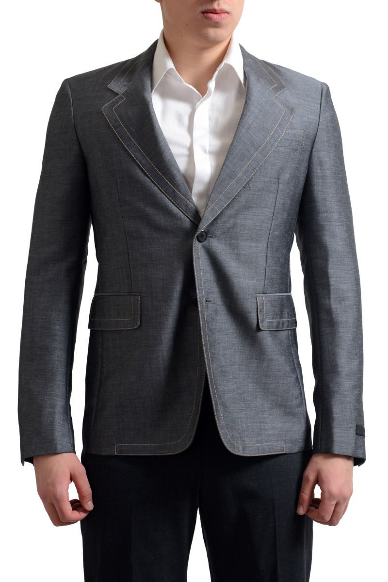 Мужское спортивное пальто на двух пуговицах из серого мохера и шерсти Prada блейзер 38-40 руб 290890₽