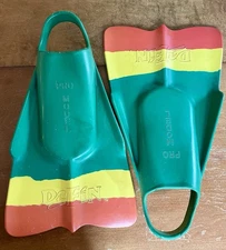 DaFin Pro Model Swim Fins, Large 11-12, Green/Yellow/Orange, Excellent Condition