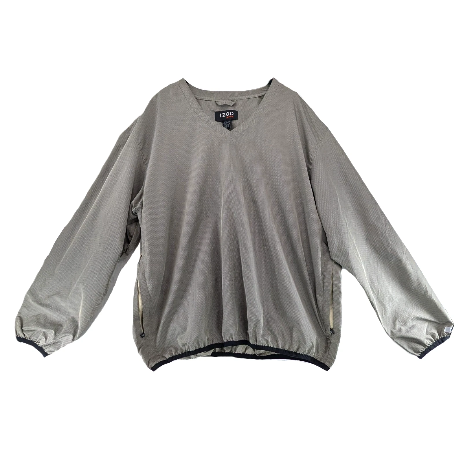 Izod XFG Pullover Windbreaker Mens Sz L Golf Gray Long Sleeve Pockets Softshell
