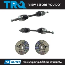 TRQ Front CV Axle Shafts & Wheel Hub Bearing Assemblies 4pc for Chevy Pontiac