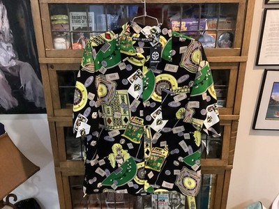 NWT Box Office Island Poker Las Vegas Gambling Button Up Hawaiian Shirt SZ XL