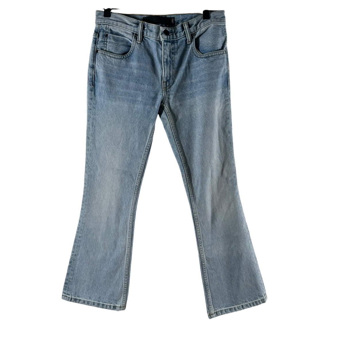 Alexander Wang Women's Flare Jeans Ankle Light Wash Mid Rise 100% Cotton 24