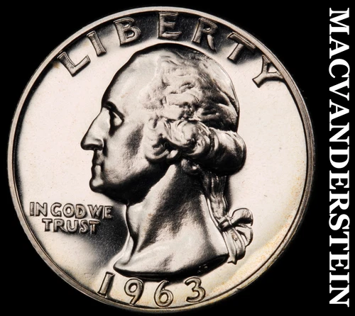 1963 Washington Quarter- Silver- Choice Gem Proof Luster No Reserve #J1921
