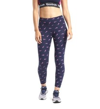 Image of NEW REEBOK Training Essentials Vector Women's Tights In Navy/Pink SIZE L