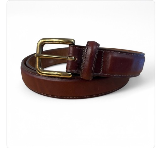 Leegin Herren Gürtel Echtleder braun mit goldfarbener Schnalle Gr. 38 Made in USA