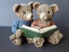 Vintage Boyds Bears Ted & Teddy Figurine 1993 Bearstones # 2223 Reading ABC Book