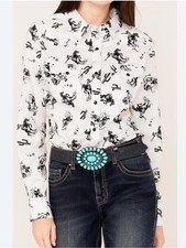 Wrangler Retro Women's Medium Pearl Snap ShirtBronc Riders Western Rodeo