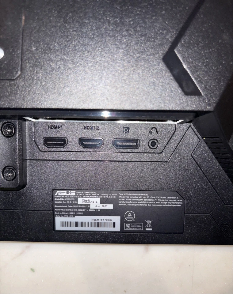 ASUS TUF GAMING VG247QR1A 165hz refresh rate Missing display port cable - Image 2 of 4