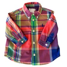 Ralph Lauren Baby Boys Plaid Button-Down Shirt 6-9 Months Multicolor