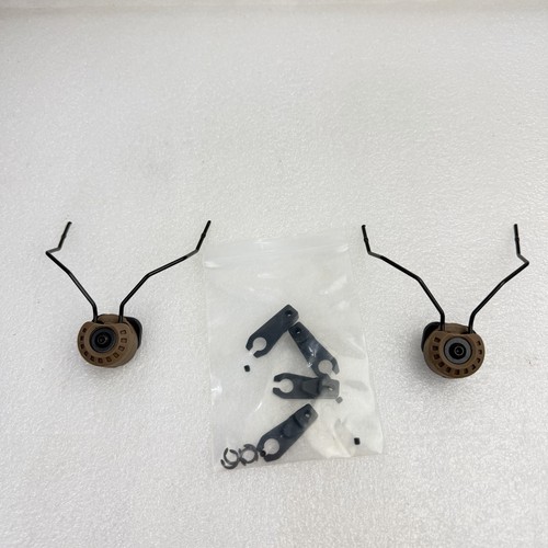 Military Combat Helmet ARC Rail Adaptors w/ C Clips For MSA Sordin Used Adaptor