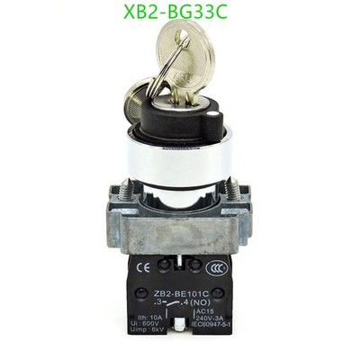 Self-locking For Three-position Key Switch XB2-BG33C ZB2-BE101C 2NO #qo