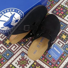 Birkenstock Boston Black Suede Leather Narrow EU37/38/39/40/41 Size Women Shoes