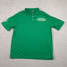Vtg 80s Screenmates Century Place Polo Shirt Mens L Green Missouri Corn Growers
