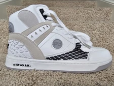 Airwalk Prototype 600 F Tony Hawk High Top Skateboard White Black Cement Sz 12