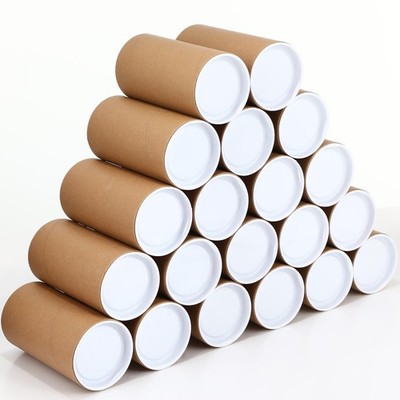 Yeaqee 20 Pack Mailing Tubes with Caps Poster Holder Tube 3 x 6 Inch Round Ca...