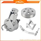 Saginaw Power Steering Pump & 2-Groove Pulley Bracket Kit For SBC Chevy 305 350
