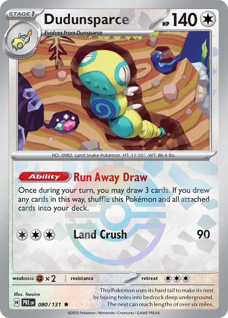 Dudunsparce (Poke Ball Pattern) - 080/131 - NM Holofoil PRE (PRE)