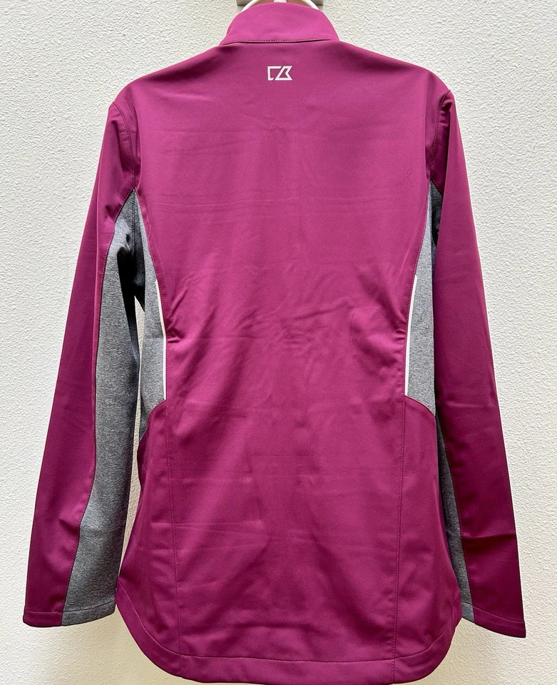 Chaqueta Cutter & Buck Navigate Softshell Cremallera Completa Borgoña WeatherTech Pequeña NUEVA Foto 4 de 4