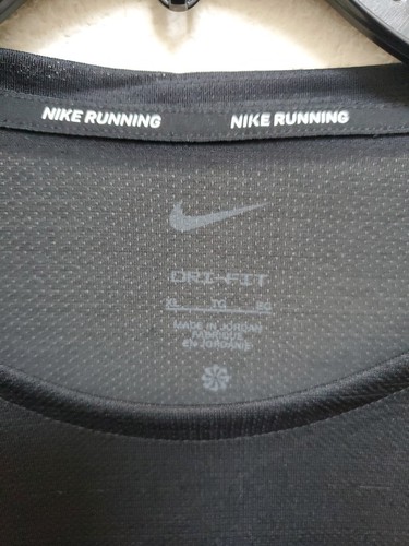 NEW Nike Running Dri-Fit Men's XL Black T-Shirt Crew Neck Short Sleeve NWT $35 - Picture 4 of 11