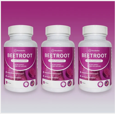 #ad 3 Pack Capsules Rosabella Supports Blood Pressure 60Ct Organic Beet Root Powder $14.99