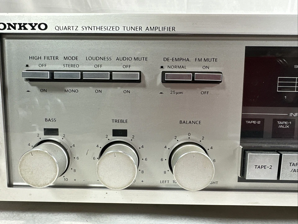 Onkyo TX-41 Stereo AM/FM Receiver Quartz Synthesized Tuner Amplifier Vintage - Image 3 of 4
