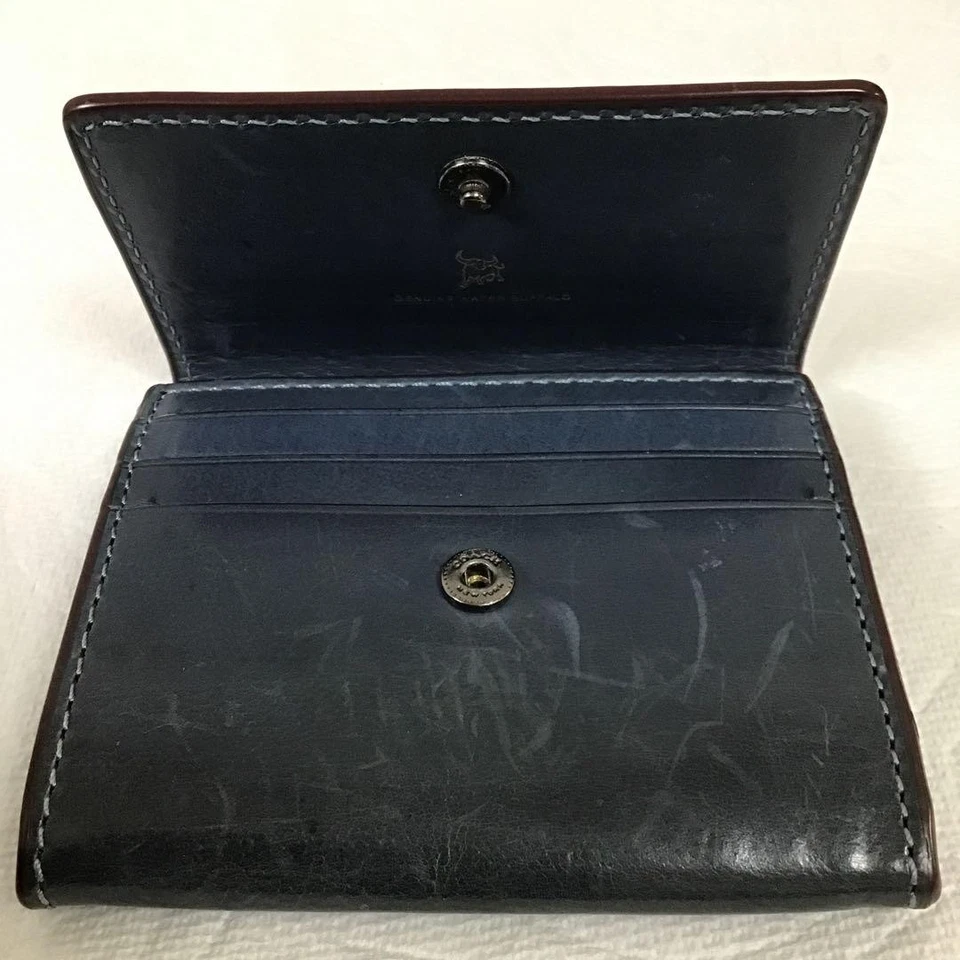 Portefeuille Coach édition limitée Water Buffalo en cuir à deux volets d'occa... - Photo 2/4