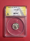 1939 Mercury Dime MS 64