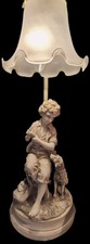 1999 Original Crosa Table Lamp Boy and Dog 16"H. Good Working Order