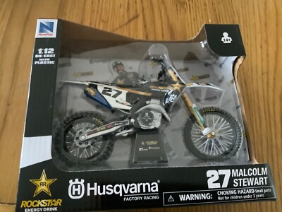 NewRay Malcolm Stewart 27 Husqvarna 1:12 Die-Cast Motocross MX Spielzeug Modell Bike