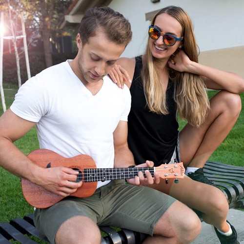 Beginner-Friendly 21" Soprano Mahogany Ukulele with Complete Tuner & Strings Kit - Picture 9 of 10